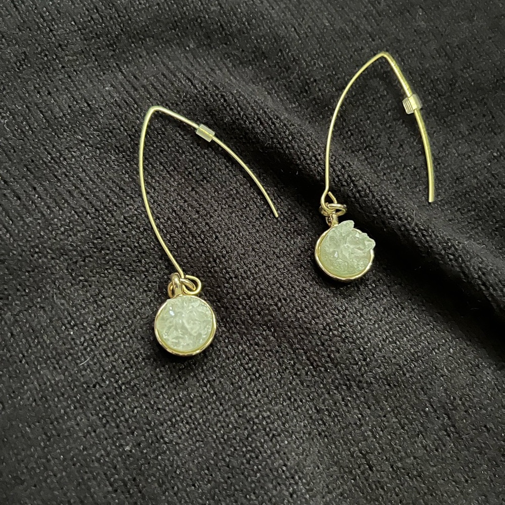 Gold drop crystal earrings